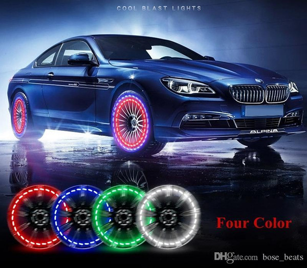 Car-Styling Car Accessories Auto Wheel Hub Tire Solar Color LED Decorative Light Solar Energy Flash For All Universal Cars MMA1350 100pcs