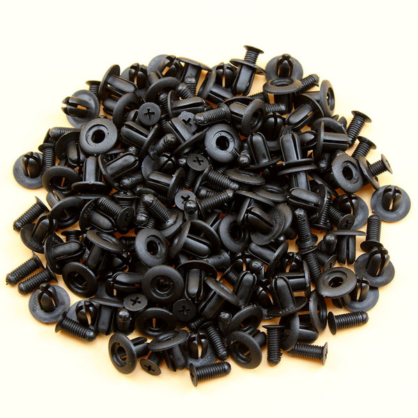 100Pcs 8mm Car Auto Universal Mixing Door Trunk Rack Bumper Expansion Screw Threaded Nail Plastic Interior Fastener Clips