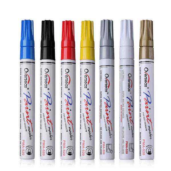 Colorful Waterproof Pen Car Tyre Tire Tread CD Metal Permanent Paint markers Graffiti Oily Marker Pen Car Styling