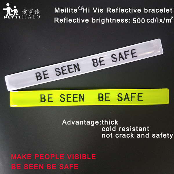 NEW Arrival 30CM MEILITE 500 candlelights Reflective Wristband slap band bracelets armband for running riding safety visibility