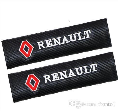 Carbon Fiber Seat Belt Cover Pad Shoulder Pad Fit For Renault Megane 2 3 Scenic Latitude Clio Auto Seat Belt Cover Car-Styling 2pcs