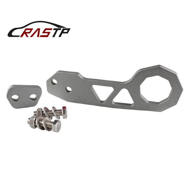 RASTP-Universal JDM Style Racing Car Rear Tow Hook Aluminum Alloy Rear Tow Hook For Honda Civic Silver RS-TH004