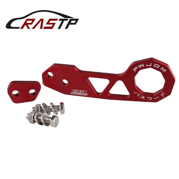 RASTP-Universal JDM Style Racing Car Rear Tow Hook Aluminum Alloy Rear Tow Hook For Honda Civic Red RS-TH004