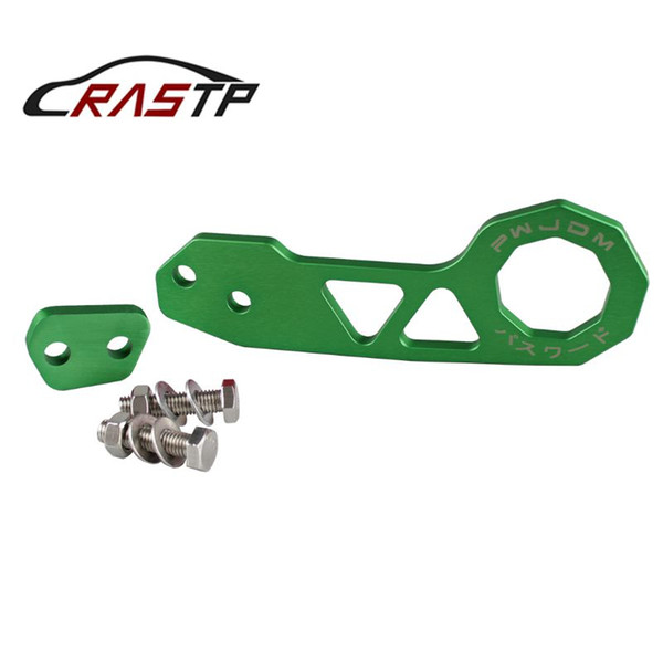 RASTP-Universal JDM Style Racing Car Rear Tow Hook Aluminum Alloy Rear Tow Hook For Honda Civic Green RS-TH004