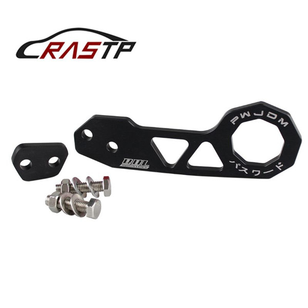 RASTP-Universal JDM Style Racing Car Rear Tow Hook Aluminum Alloy Rear Tow Hook For Honda Civic Black RS-TH004