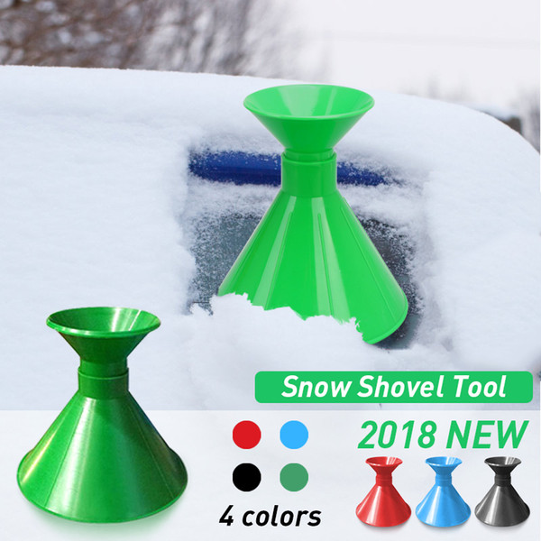 Car Auto Magic Window Windshield Car Ice Scraper Shaped Funnel Snow Remover Deicer Cone Deicing Tool Scraping ONE Round