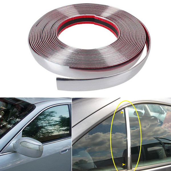 5M Chrome Trim Styling Car Sticker Molding Strip Exterior Interior Decoration 6mm~30mm