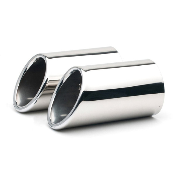 2PCS Stainless Steel Tail throat Car Exhaust Muffler Tip Pipes for Audi Q5 2010-2015 A4 2009-2012