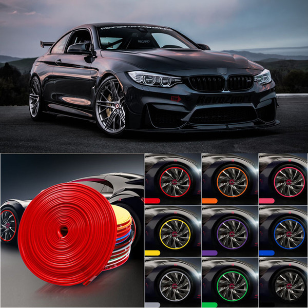 8M Car Wheel Hub Rim Edge Protector Ring Tire Strip Guard Rubber Sticker Decals For BMW M4