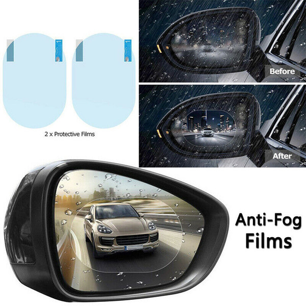 2PCS Car Round Wing Rear View Mirror Film Anti Fog Rain Protector Film Waterproof Clear Rainproof Soft Film Auto Accessories