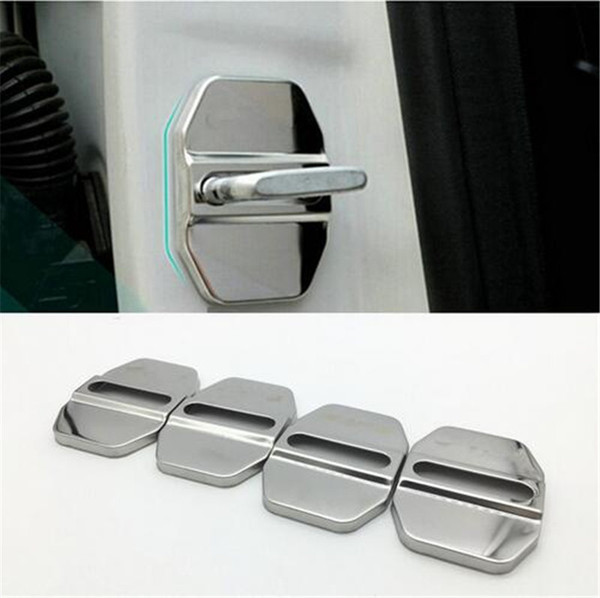 4pcs Stainless steel Car Door lock buckle cover decoration for Mercedes Benz C E M class GL ML CLA GLA GLK