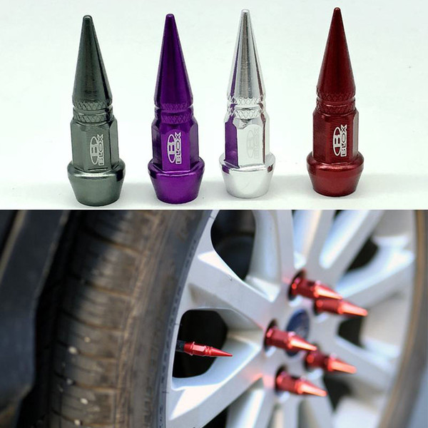 4pcs/lot Car Accessories Blox Lug nuts style Wheel Tire Valves Tyre Stem Air Caps Cover case For Universal Car