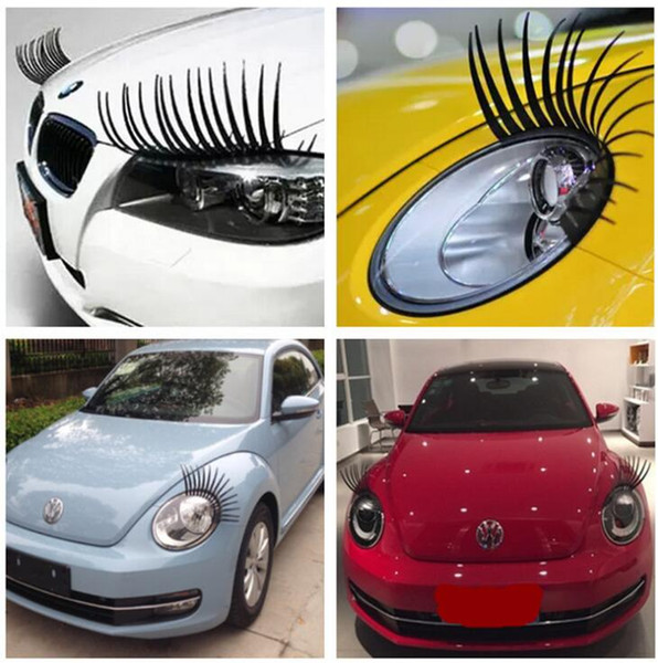 Factory Price 20 pcs =10 pairs Universal Car Eyelash3D Eyelash Auto Automotive eyelashes car eye lashes 3D car logo sticker