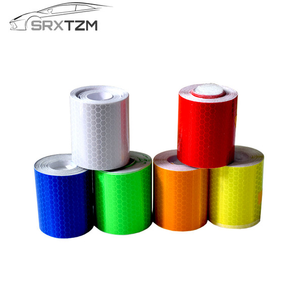 SRXTZM 5cmx3m Car Reflective Material Tape Sticker Automobile Motorcycles Safety Warning Tape Reflective Film Car Stickers 1PCS