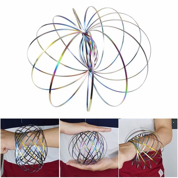 Wholesale Toroflux Xmax gifts metal Flow ring Toy Holographic by While Moving Creates a Ring Flow Rainbow Toys Flow rings