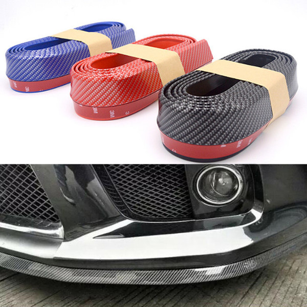 Universal Carbon Fiber Front Bumper Spoiler EPDM Rubber Anti-scratch Lip Splitter Bumper for Cars Trucks SUV