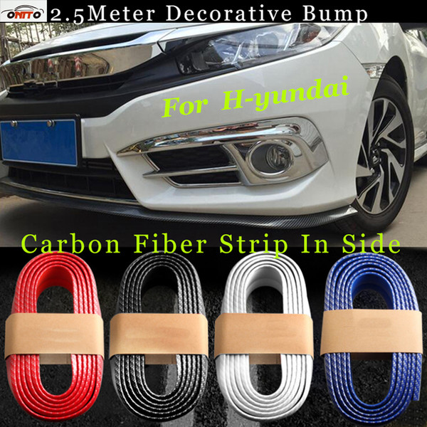 Good quality 250cm(98.4inch) auto bumper carbon fiber Rubber protection Anti-collision car strips For IX20 IX30 IX35 I40