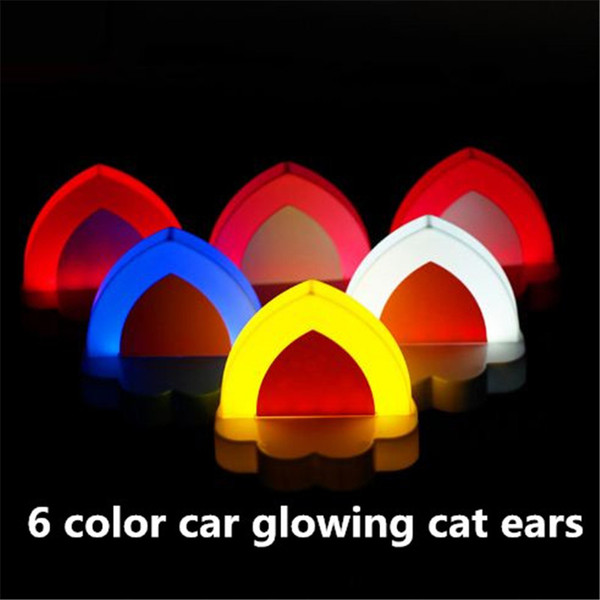 Funny 6 color glowing car decorations ear car decoration glowing cat ears Vehicle Car Ornaments supplies Xmas Gifts atp228