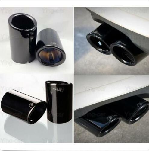 2Pcs Black Exhaust Muffler Tail Pipe Tip Tailpipe for Audi Q3 2012-2017 2018