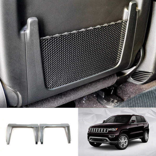 For Jeep Grand Cherokee 2011-2018 ABS Car Seat Back Storage Bag Decoration Sticker Cover Car styling 2*