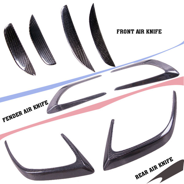 Carbon Fiber Air Flow Fender Front Back Bumper Splitters Vent Wing Car Styling 8 PCS/ Set For Benz W205 2 Door C63