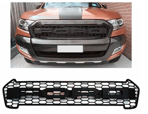 HIGH QUALITY ABS Front Grill for Ranger T7 2015 2016 FRONT RAPTOR BLACK LIT GRILLE FRONT GRILL