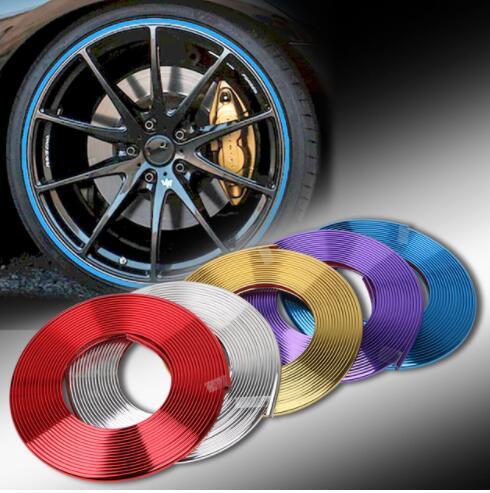 8M Electroplated Wheel Rim Trims Car Styling Protective Guard Tape Reduce Scraping Anti-Collision Ring Rim Guard Decoration KKA6866