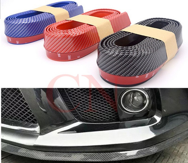 car styling Carbon fiber Rubber Soft Black bumper Strip Car Exterior Front Bumper Lip Kit / Car bumper Strip