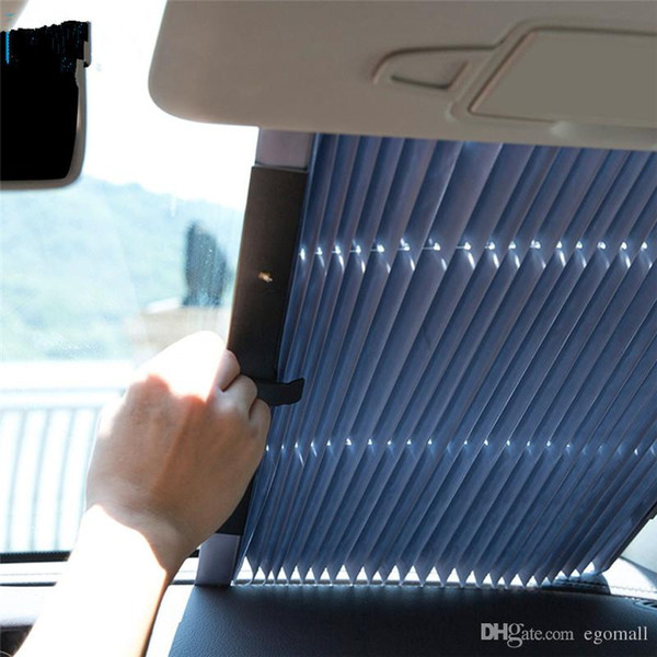 65CM/70CM Upgarde Retracta'ble SUV Truck Car Front Windshield Sunshade Rear Window Sun Visor UV Protection Curtain