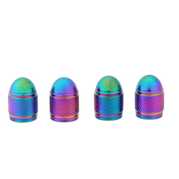 Rainbow Color Bullet Shape Wheel Tyre Valve Stem Cap Dust Cover Car-styling Aluminum Alloy Metal Tire Valve Caps Accessory