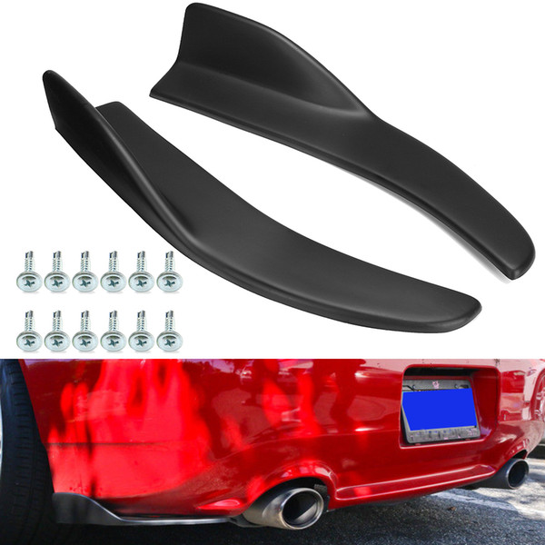 2Pcs Universal Car Rear Bumper Lip Winglets Side Skirt Extensions V7 Style Angle Splitters Diffuser Decorative Protection Bright