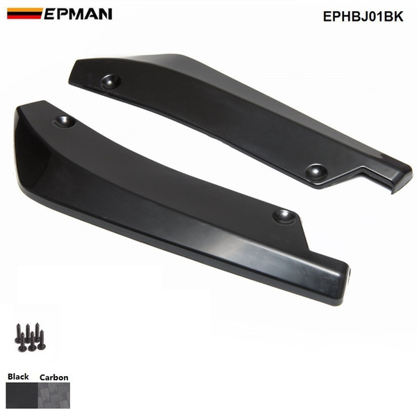 EPMAN -1Pair Carbon Fiber Universal Car Rear Bumper Lip Splitter Diffuser Chin Spoiler Canard Deflector EPHBJ01