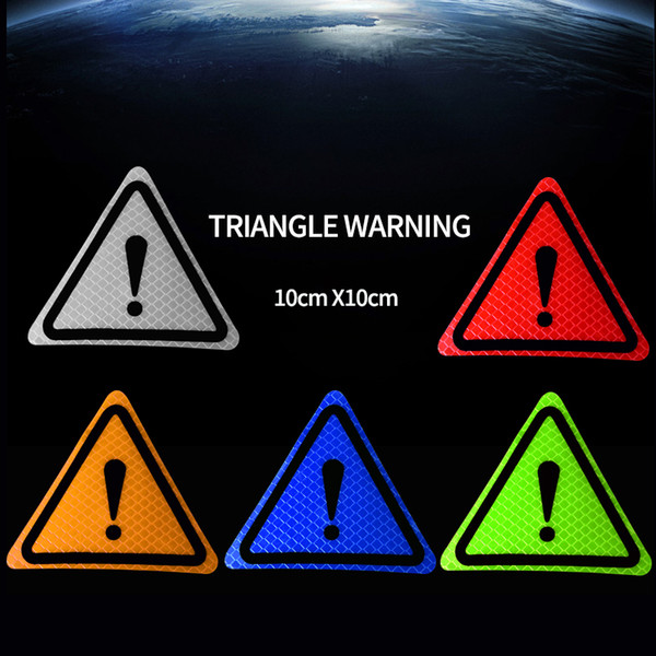 New 3M Triangle Flag Warning Mark Reflective Sticker Tape Decal Car DIY Reflective Warning Sticker Universal 10x10x10cm