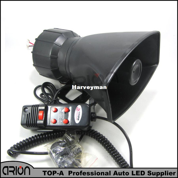 New Hot Loud Horn Siren 12V for Car Speaker 5 Sounds Tone PA System 60W Max 300db free shipping