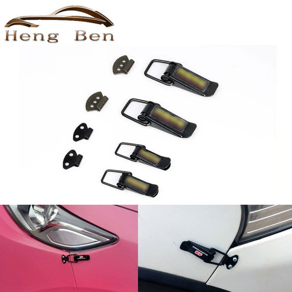 HB Security Hook Lock Clip Kit Universal Clip Hasp For Racing Car Truck Hood Quick Release Fasteners