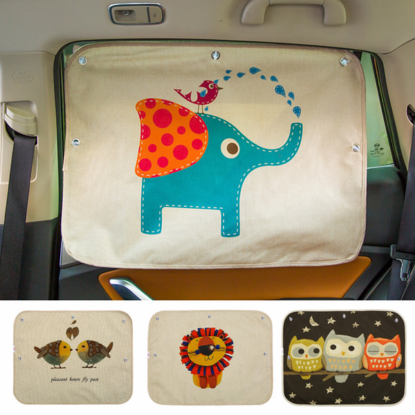 Car Windshield Car Sun Shade Curtains Cute Cartoon Car Styling Rear Side Window Sunshade Protect Window Curtains 70cm*50cm