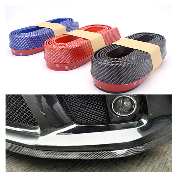 250cm Fit all car styling outside carbon fibCar Front bumper Strips Lip Kit protection anti collision decoration strips