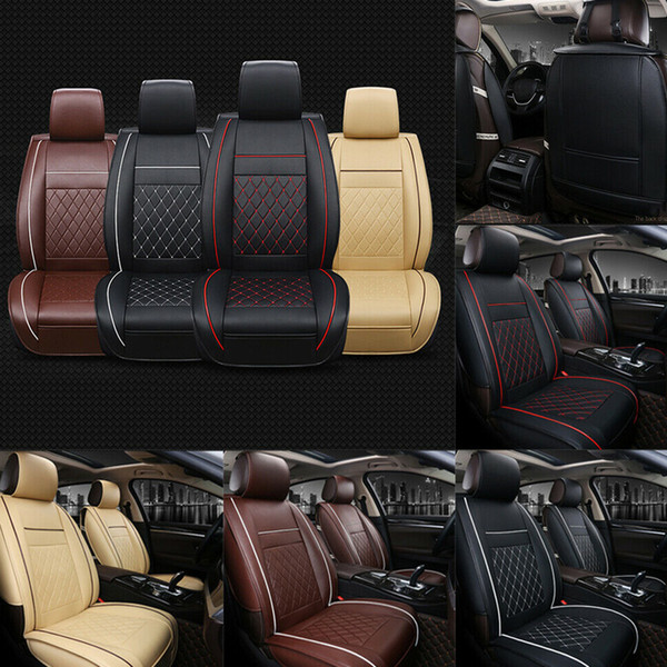 Drop Ship Multicolor Car Front Seat Covers PU Leather Universal Seat Cushion Soft Protector V-Best