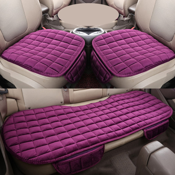 Car Front Rear Universal Seat Cover Winter Warm Black Seat Cushion Anti-Slip Rear Back Chair Pad For Vehicle Auto Protector