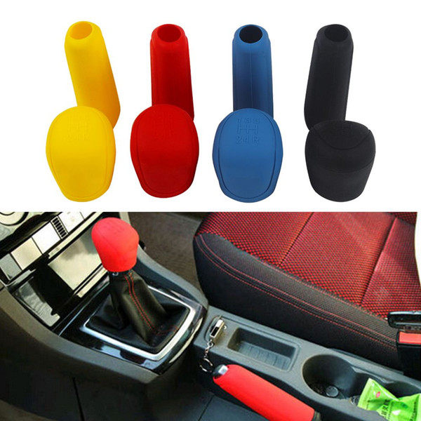 Gear head Shift knob Cover Car Accessories Silicone Car-styling Gear Shift Collars Car hand brake covers Handbrake Grips