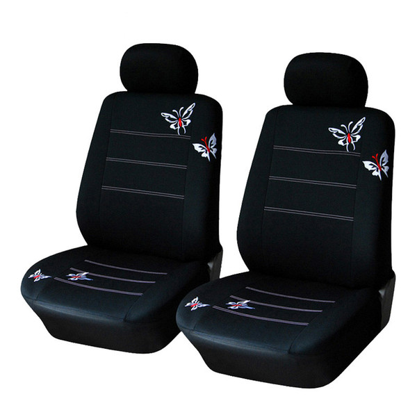 Butterfly Embroidered Car Seat Cover Universal Fit Most Vehicles Seats Interior Accessories Black Seat Covers