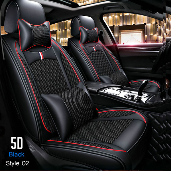 Summer 100% breathable PU Leather / Ice silk Car seat covers Universal Car Seat Protector Seat Cover Auto Interior Accessories