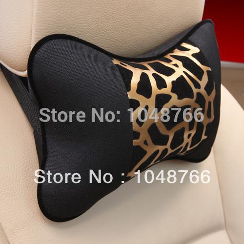 car headrest fashion leopard print car neck pillow car four seasons leather cotton fabric personalized pillow