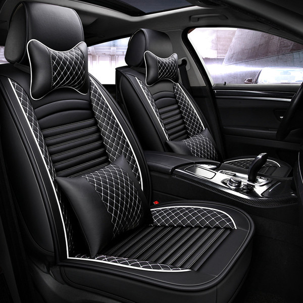 New Luxury PULeather Waterproof Car Seat Covers for gift Automotive Seat Covers Fit most car seats car interiors