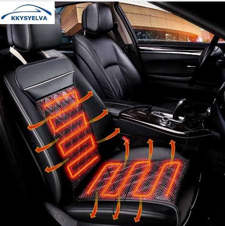 KKYSYELVA 1PCS Car Heated Seat Covers Auto 12V Heating Heater Cushion Warmer Pad Winter Seat Covers Universal Car Seat Covers