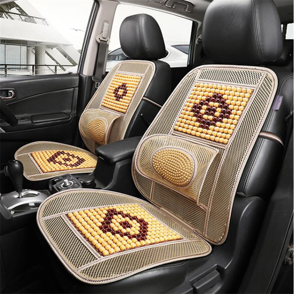 Suitable for summer wooden beads car seat cushion Universal seat cover Massage breathable Car interior accessories