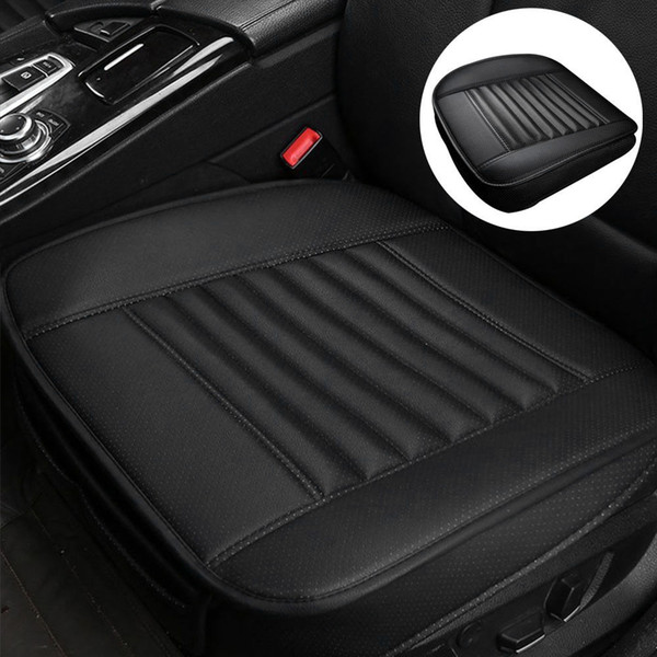 1pcs Car Seat Cover Without Backrest PU Leather Bamboo Charcoal Auto Seat Cushion Automobiles Protective Non-slip Cover