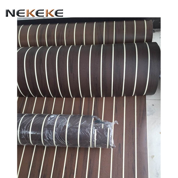 Hot selling Shenzhen China Marine Boat Yacht Synthetic Coffee color PVC Decking new style Yacht deck mat