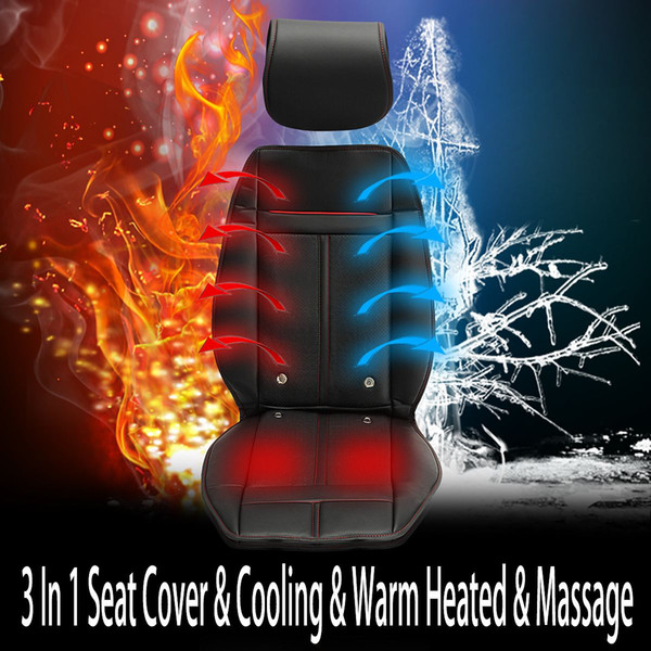 Freeshipping 3 In 1 Auto Car Heated Seat Covers Pad Electric Cushion Ventilation w/ Cooling Warm Heated & Massage