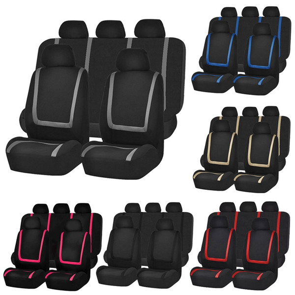 Universal Car Seat Cover Polyester Fabric Automobile Seat Covers Vehicle Seat Protector Interior Accessories